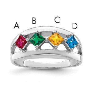 Sterling Silver Rhodium-plated Family Jewelry Mounting