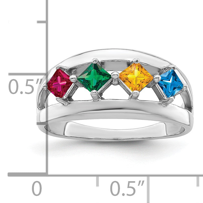 Sterling Silver Rhodium-plated Family Jewelry Mounting