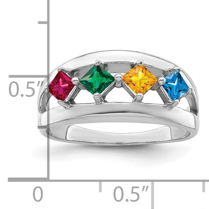 Sterling Silver Rhodium-plated Family Jewelry Mounting