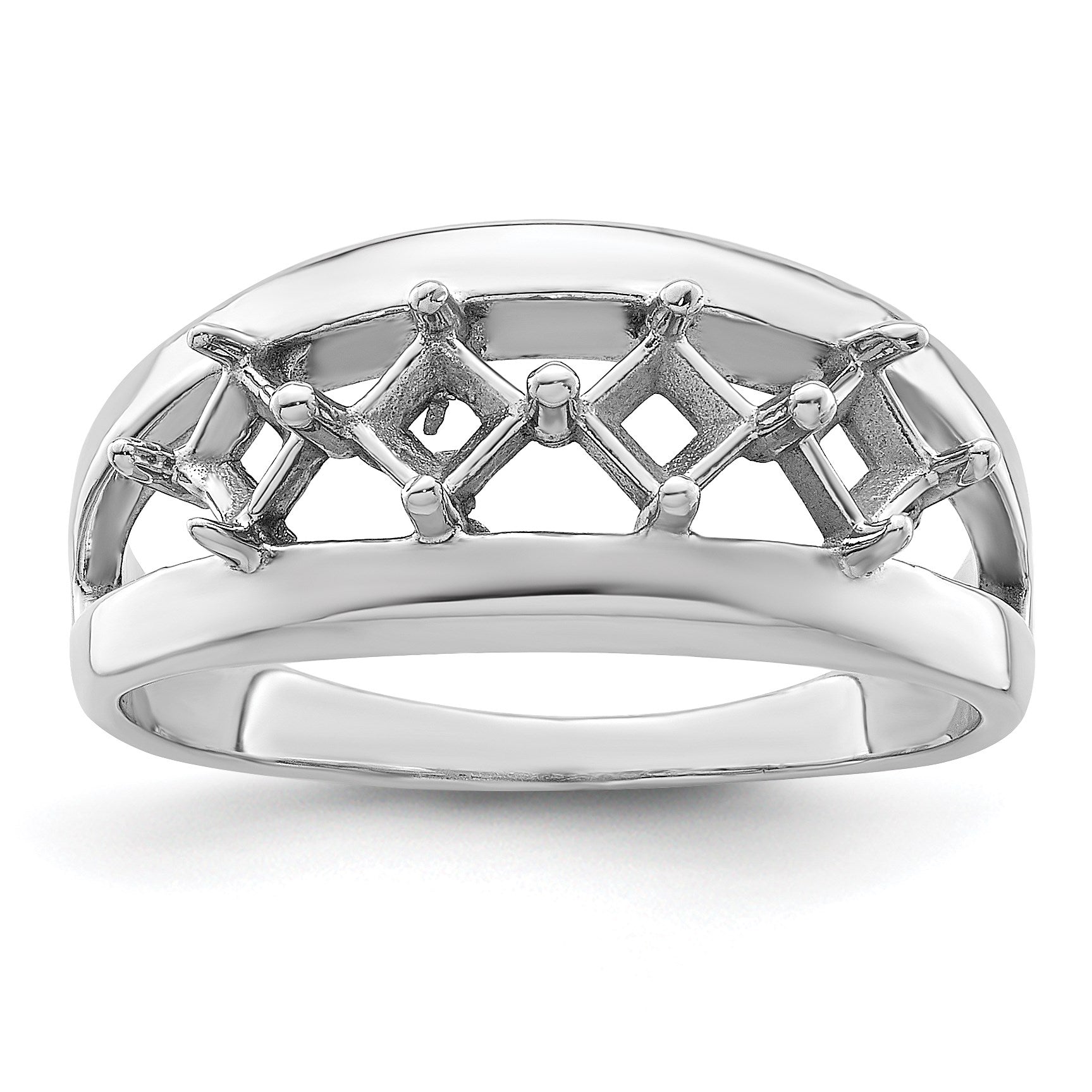 Sterling Silver Rhodium-plated Family Jewelry Mounting