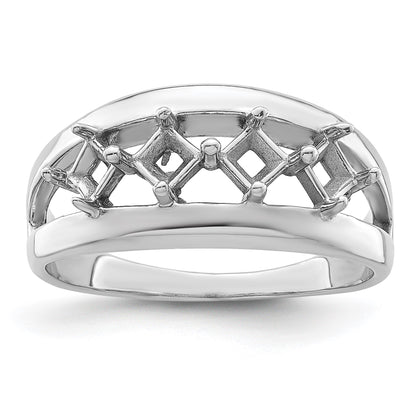 Sterling Silver Rhodium-plated Family Jewelry Mounting