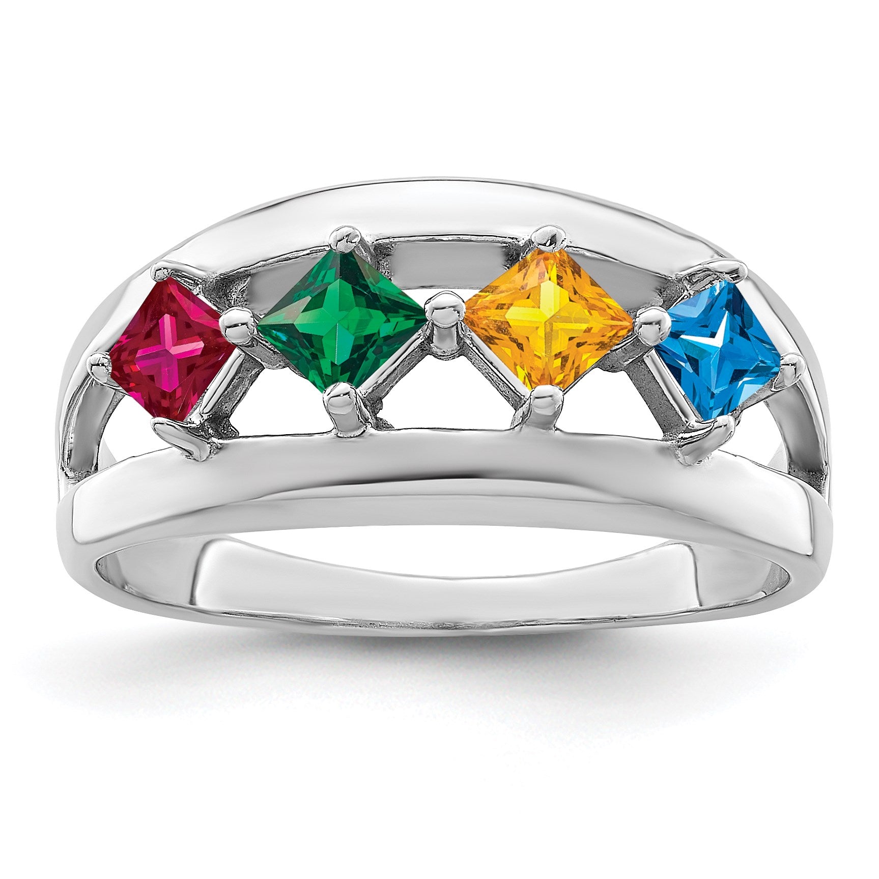 Sterling Silver Rhodium-plated Family Jewelry Mounting