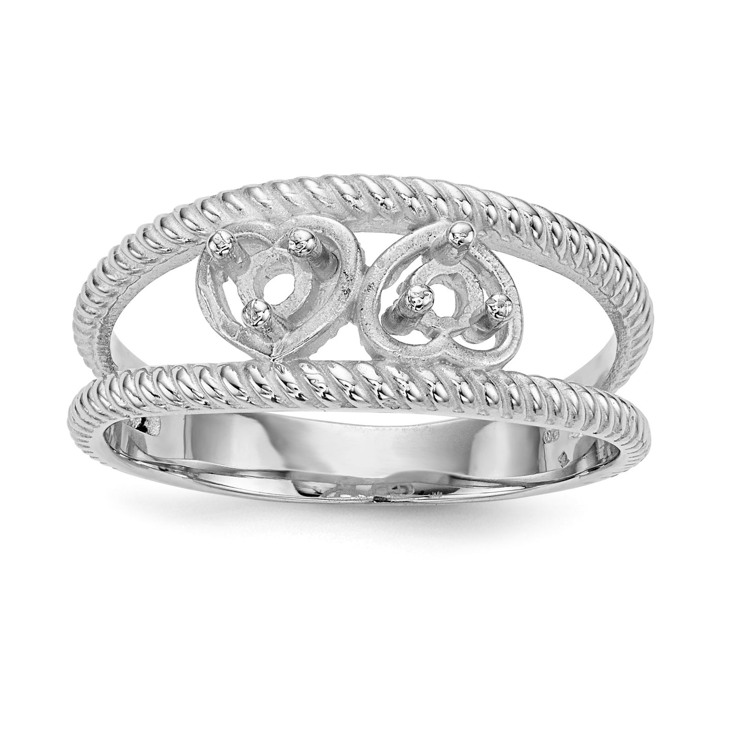14k White Gold Family Jewelry Ring Mounting