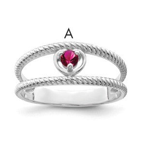 Sterling Silver Rhodium-plated Family Jewelry Mounting