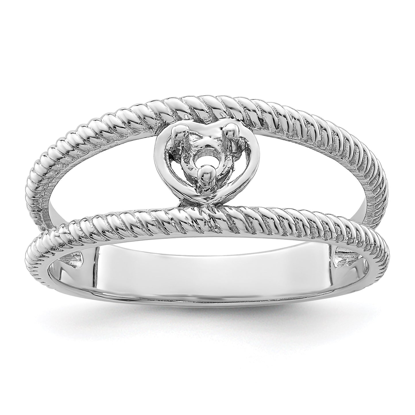 Sterling Silver Rhodium-plated Family Jewelry Mounting