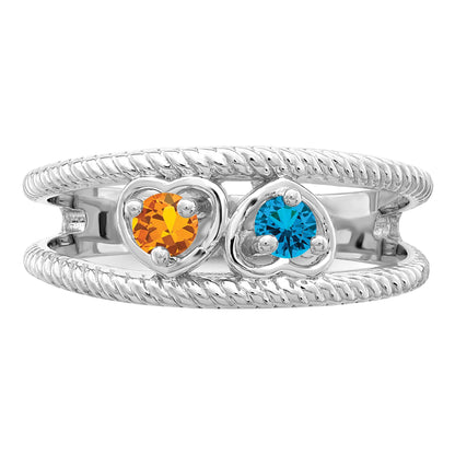 Sterling Silver Rhodium-plated Family Jewelry Mounting