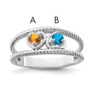 Sterling Silver Rhodium-plated Family Jewelry Mounting