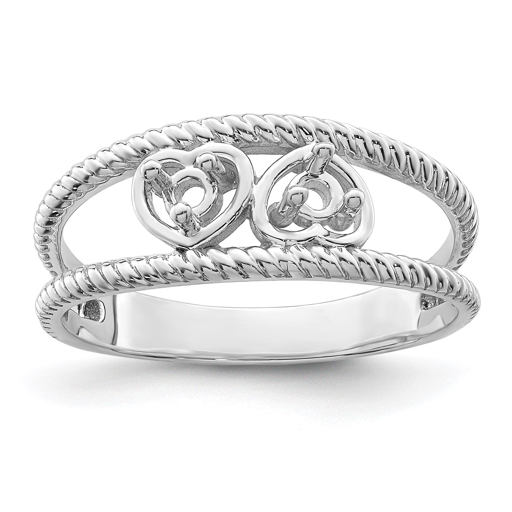 Sterling Silver Rhodium-plated Family Jewelry Mounting