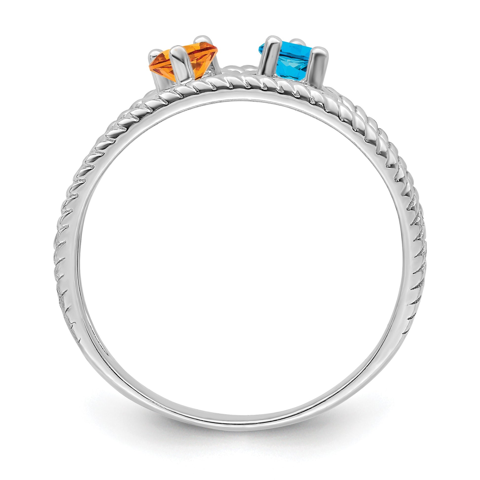 Sterling Silver Rhodium-plated Family Jewelry Mounting