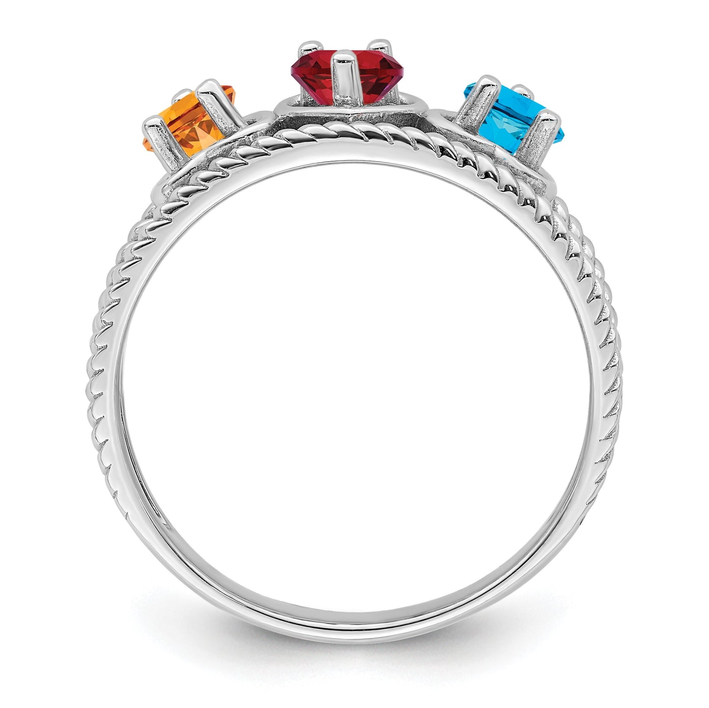 Sterling Silver Rhodium-plated Family Jewelry Mounting