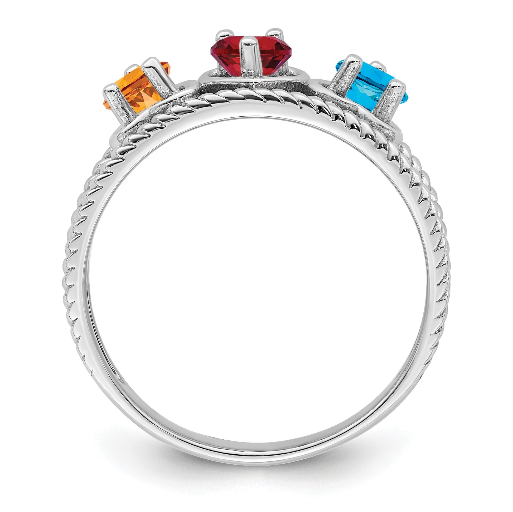 Sterling Silver Rhodium-plated Family Jewelry Mounting
