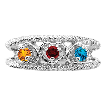 Sterling Silver Rhodium-plated Family Jewelry Mounting