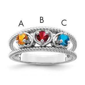 Sterling Silver Rhodium-plated Family Jewelry Mounting