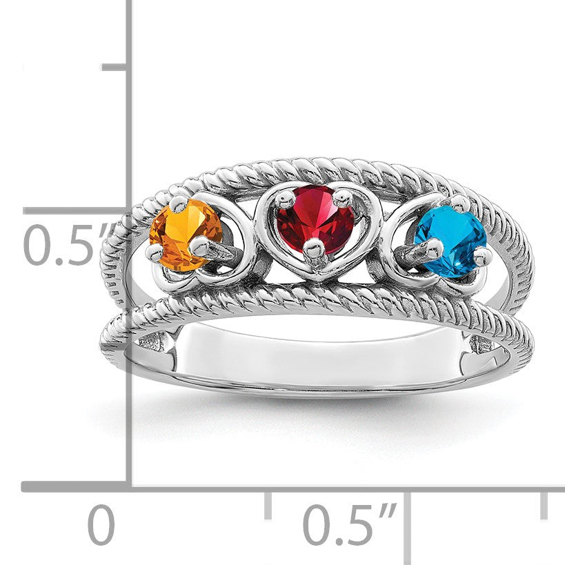 Sterling Silver Rhodium-plated Family Jewelry Mounting