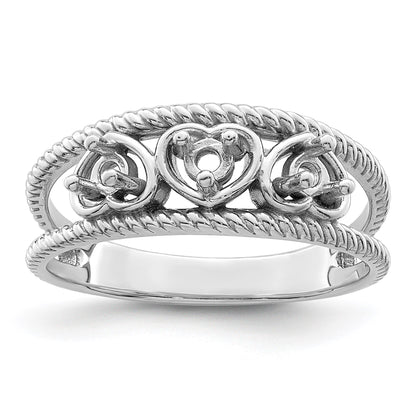 Sterling Silver Rhodium-plated Family Jewelry Mounting