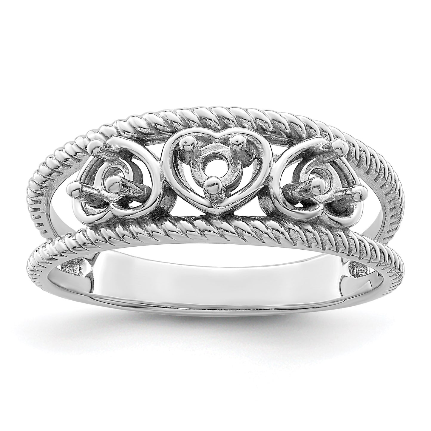 14k White Gold Family Jewelry Ring Mounting