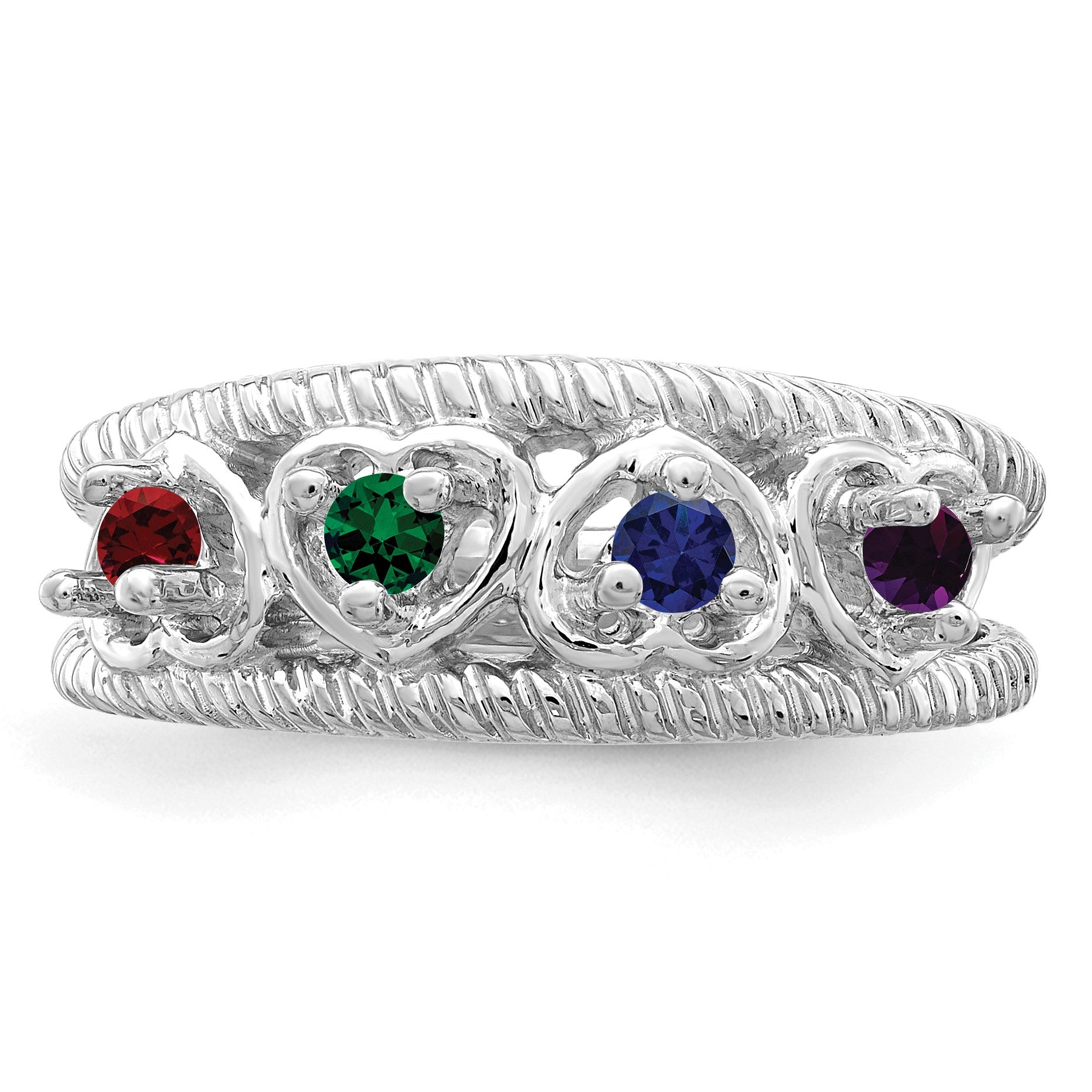 14k White Gold Family Jewelry Ring Mounting