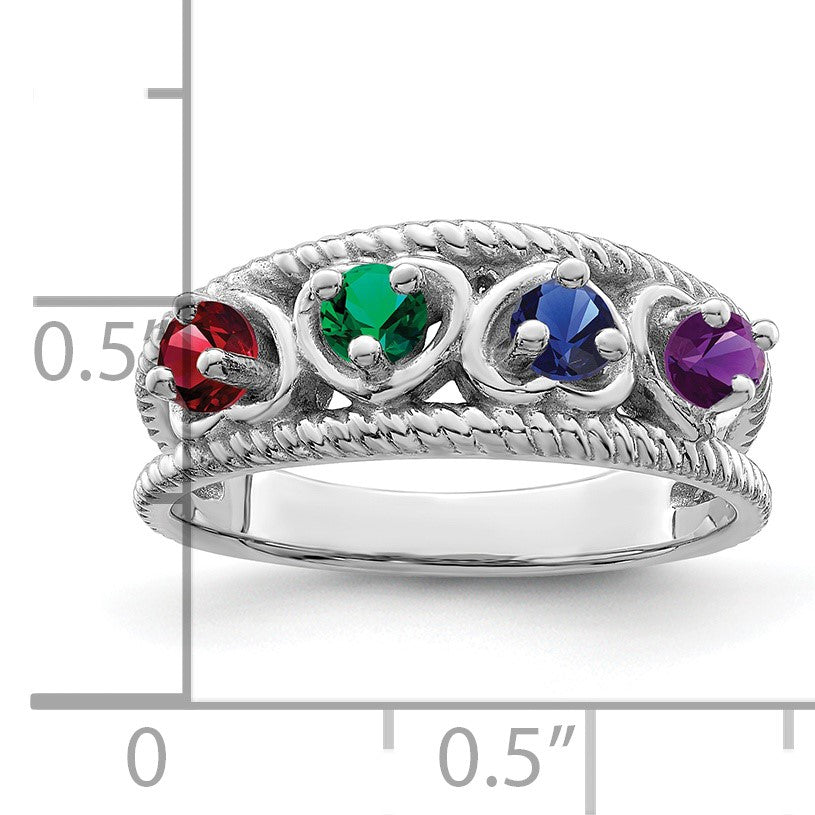 14k White Gold Family Jewelry Ring Mounting