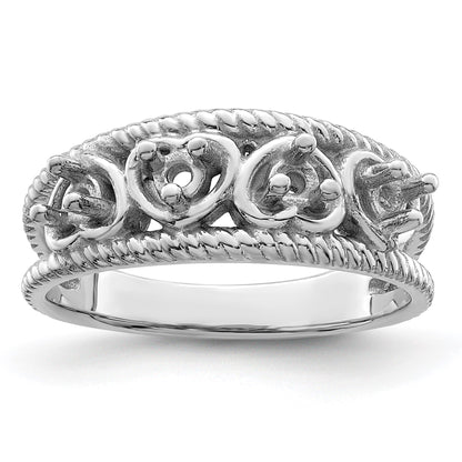 Sterling Silver Rhodium-plated Family Jewelry Mounting