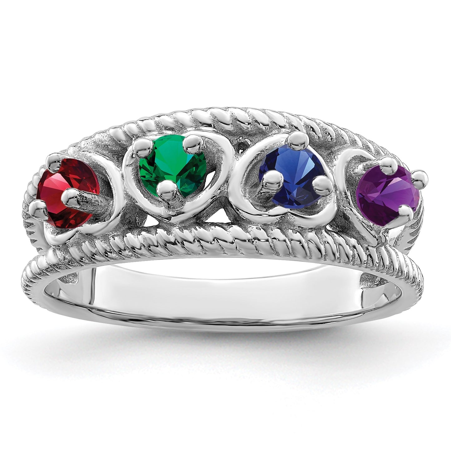 14k White Gold Family Jewelry Ring Mounting