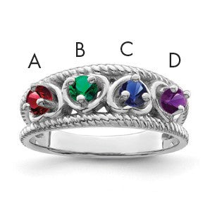 14k White Gold Family Jewelry Ring Mounting