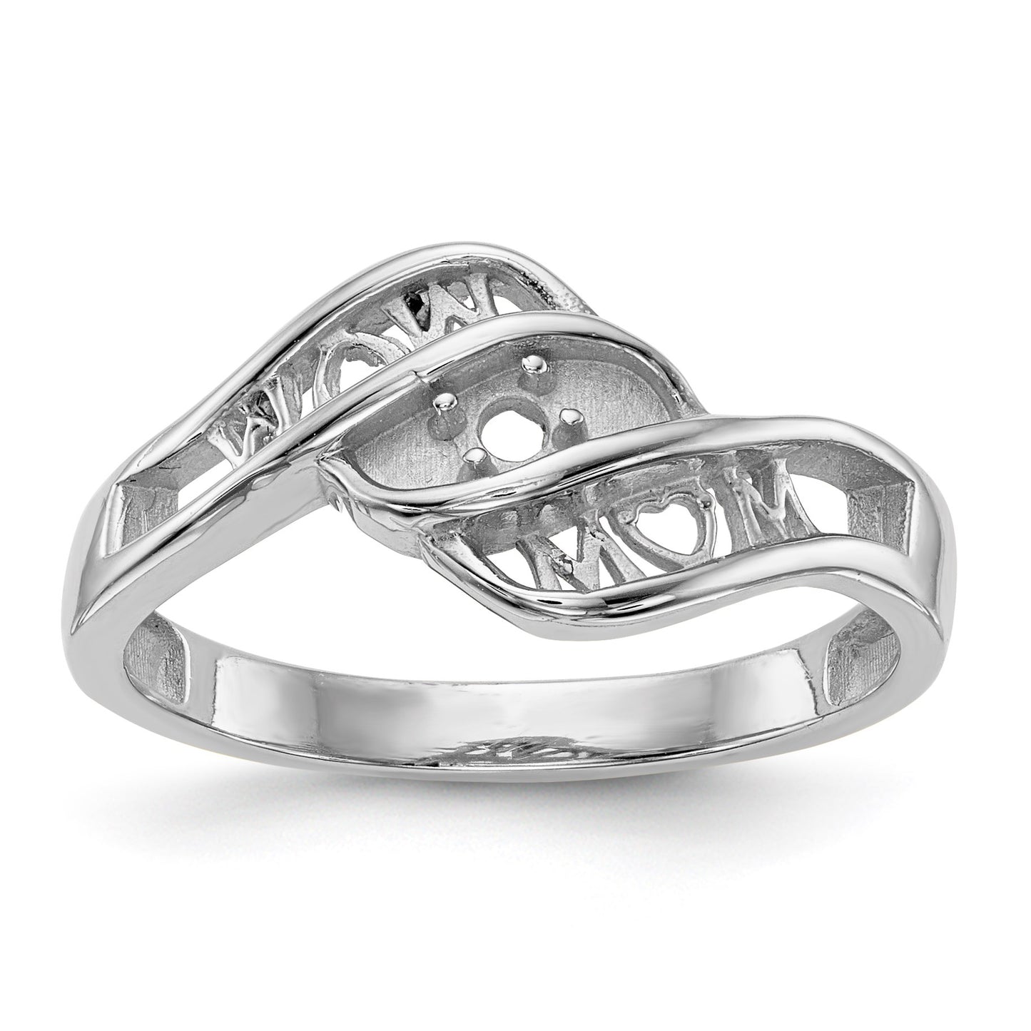 14k White Gold Family Jewelry Ring Mounting