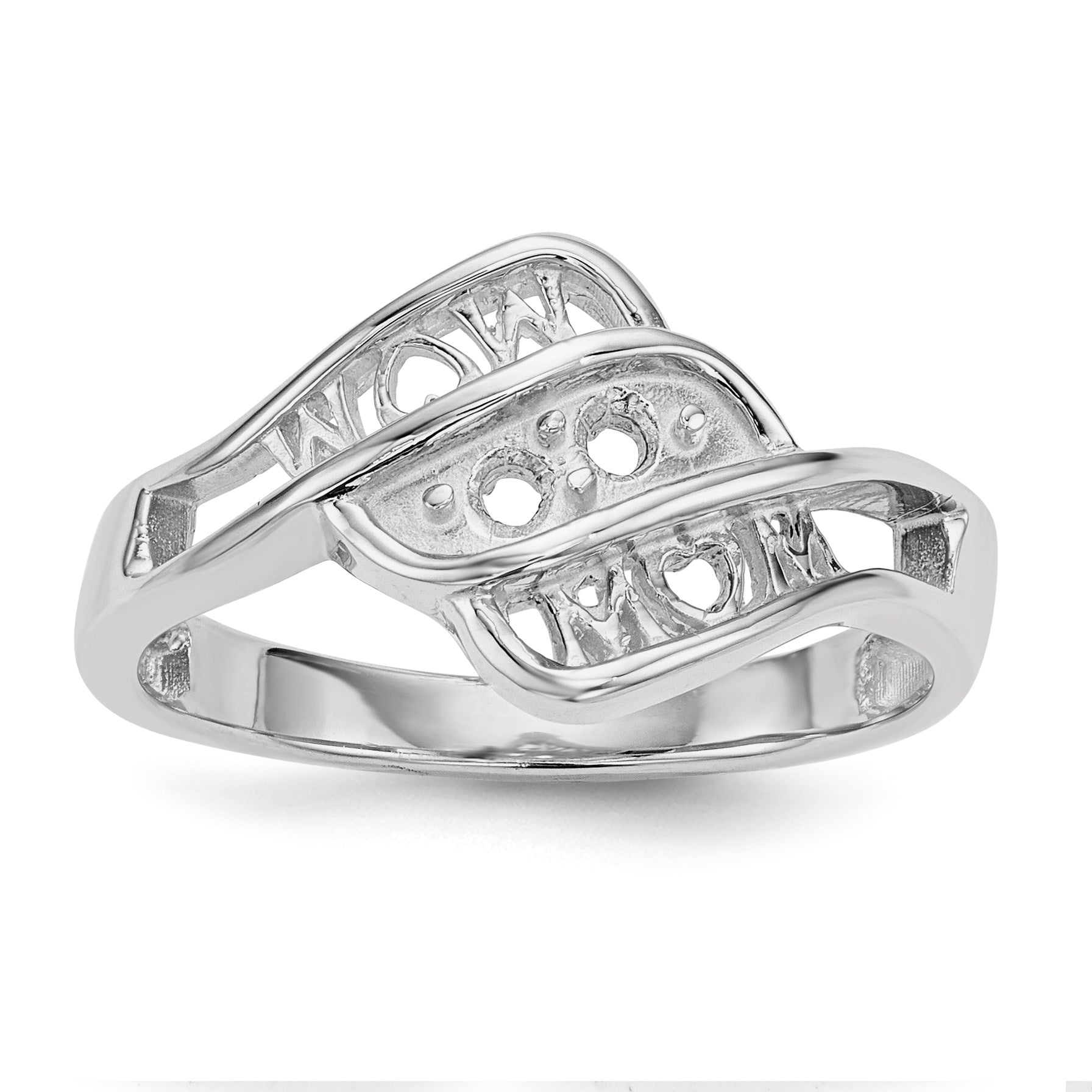 14k White Gold Family Jewelry Ring Mounting