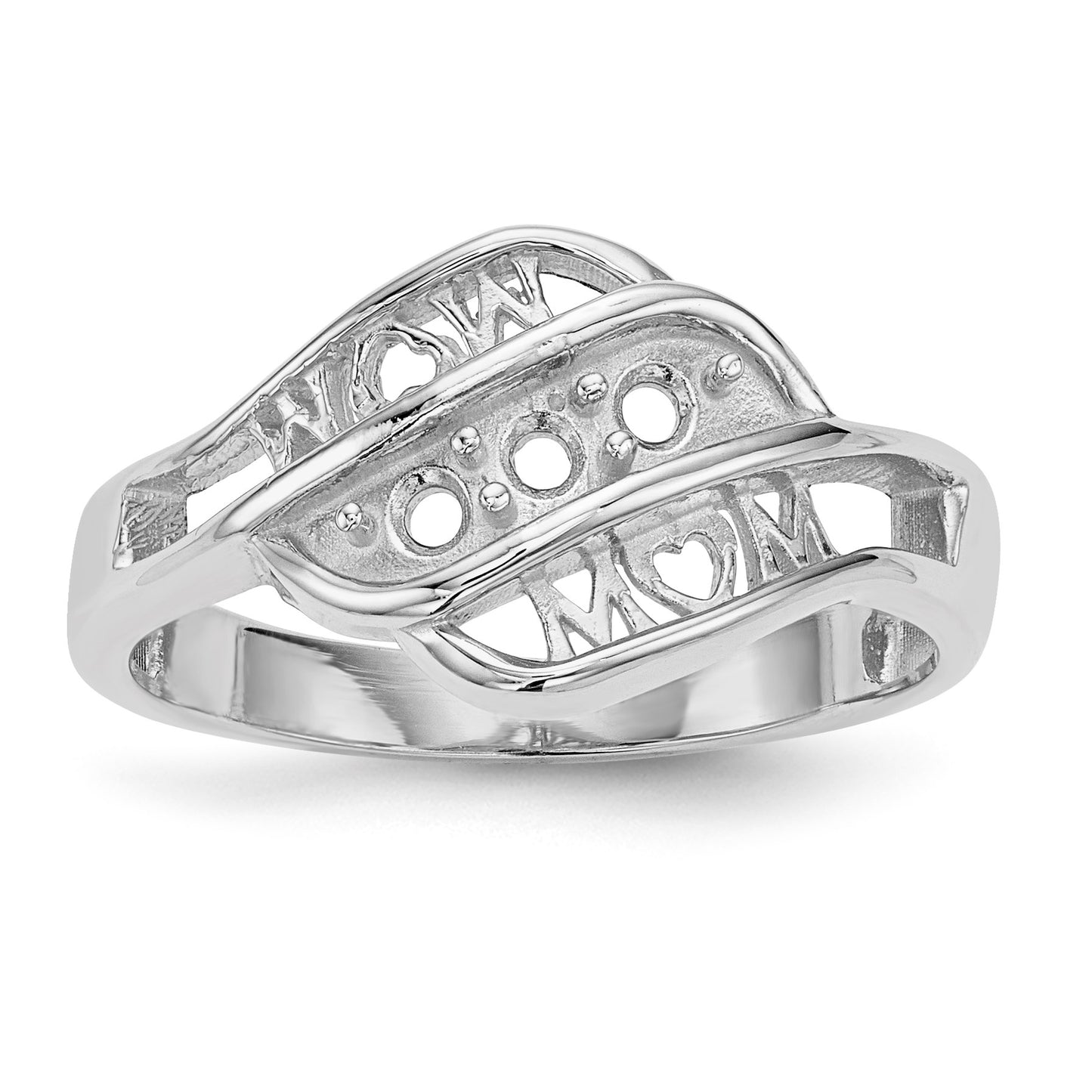 14k White Gold Family Jewelry Ring Mounting