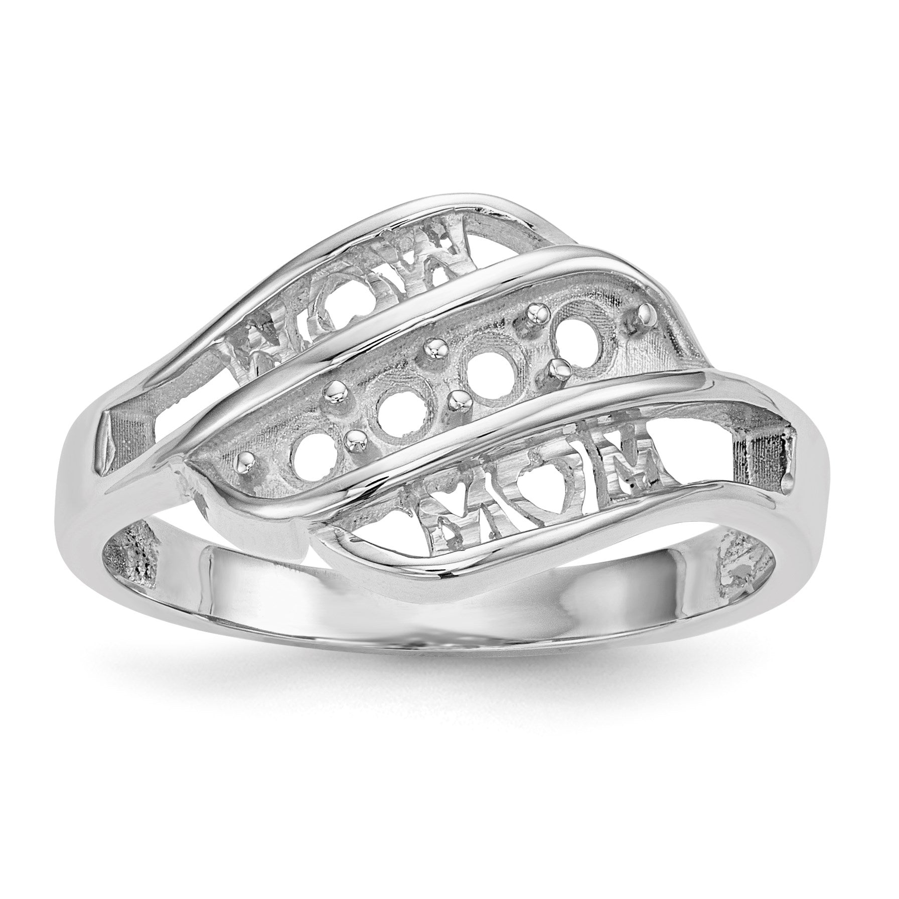 14k White Gold Family Jewelry Ring Mounting