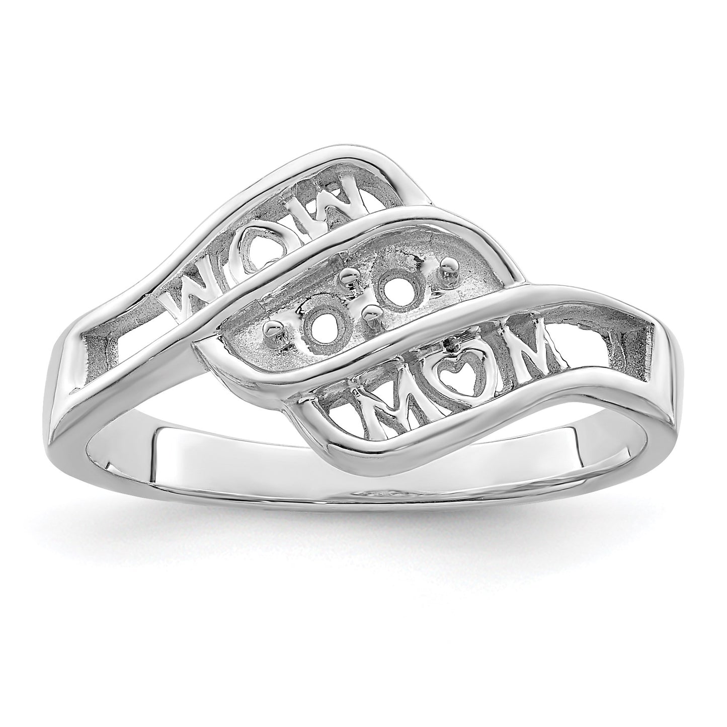 Sterling Silver Rhodium-plated Family Jewelry Mounting