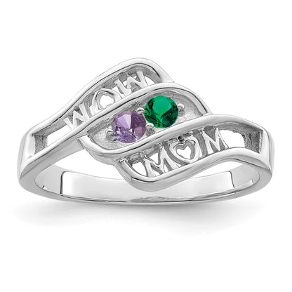 Sterling Silver Rhodium-plated Family Jewelry Mounting