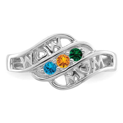 Sterling Silver Rhodium-plated Family Jewelry Mounting
