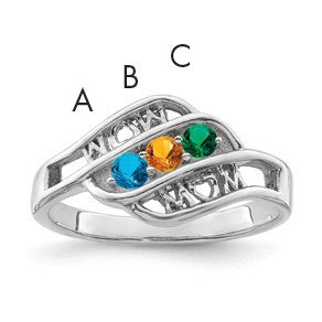 Sterling Silver Rhodium-plated Family Jewelry Mounting