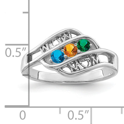 Sterling Silver Rhodium-plated Family Jewelry Mounting