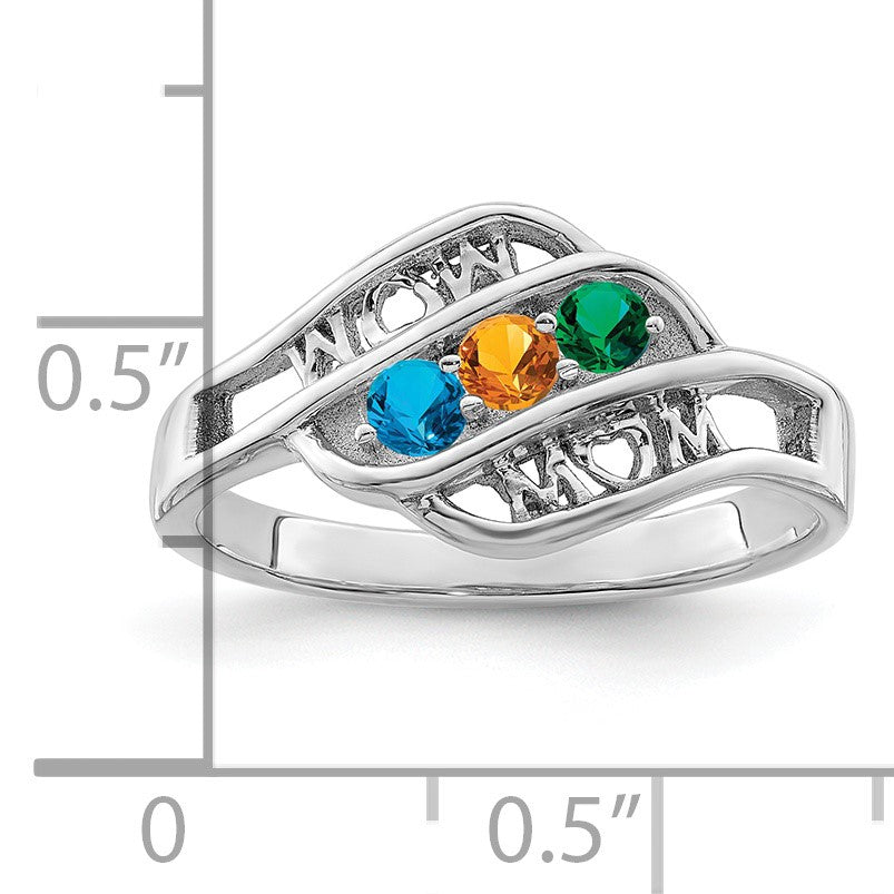 Sterling Silver Rhodium-plated Family Jewelry Mounting