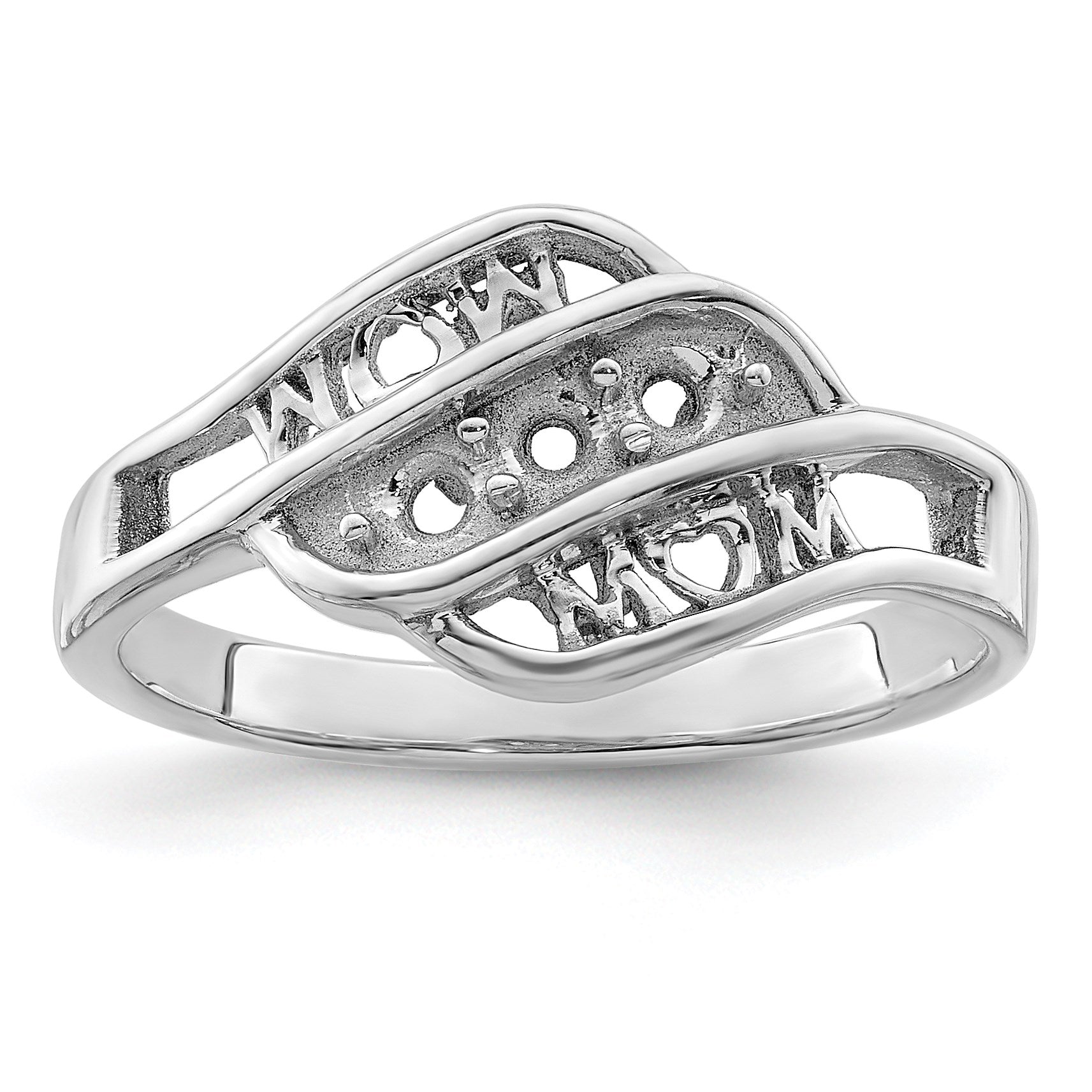 Sterling Silver Rhodium-plated Family Jewelry Mounting