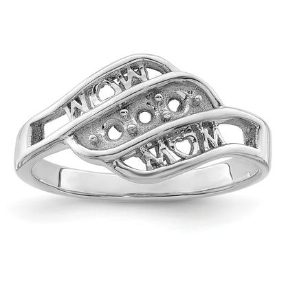 Sterling Silver Rhodium-plated Family Jewelry Mounting