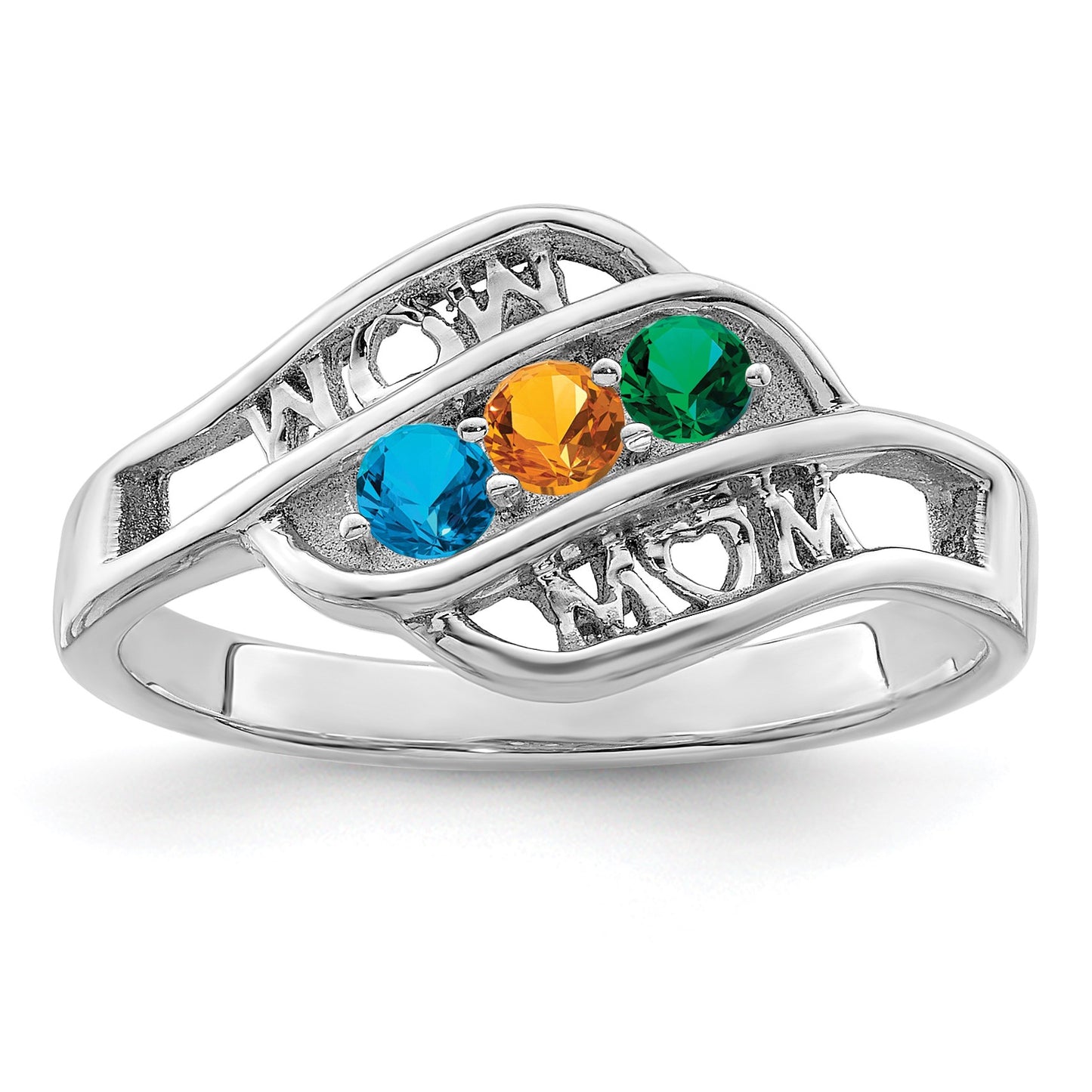 Sterling Silver Rhodium-plated Family Jewelry Mounting
