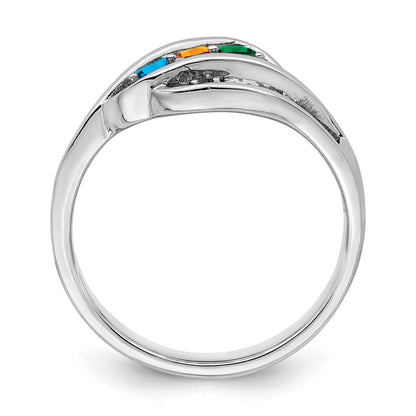 Sterling Silver Rhodium-plated Family Jewelry Mounting