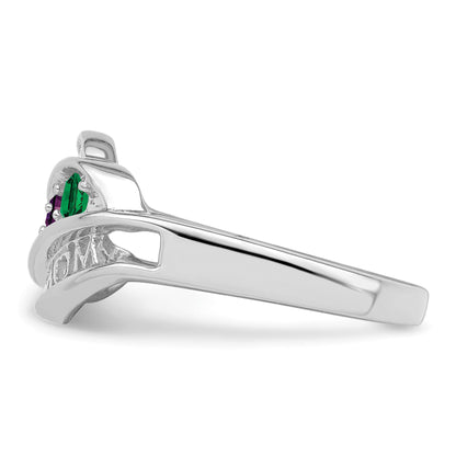 Sterling Silver Rhodium-plated Family Jewelry Mounting