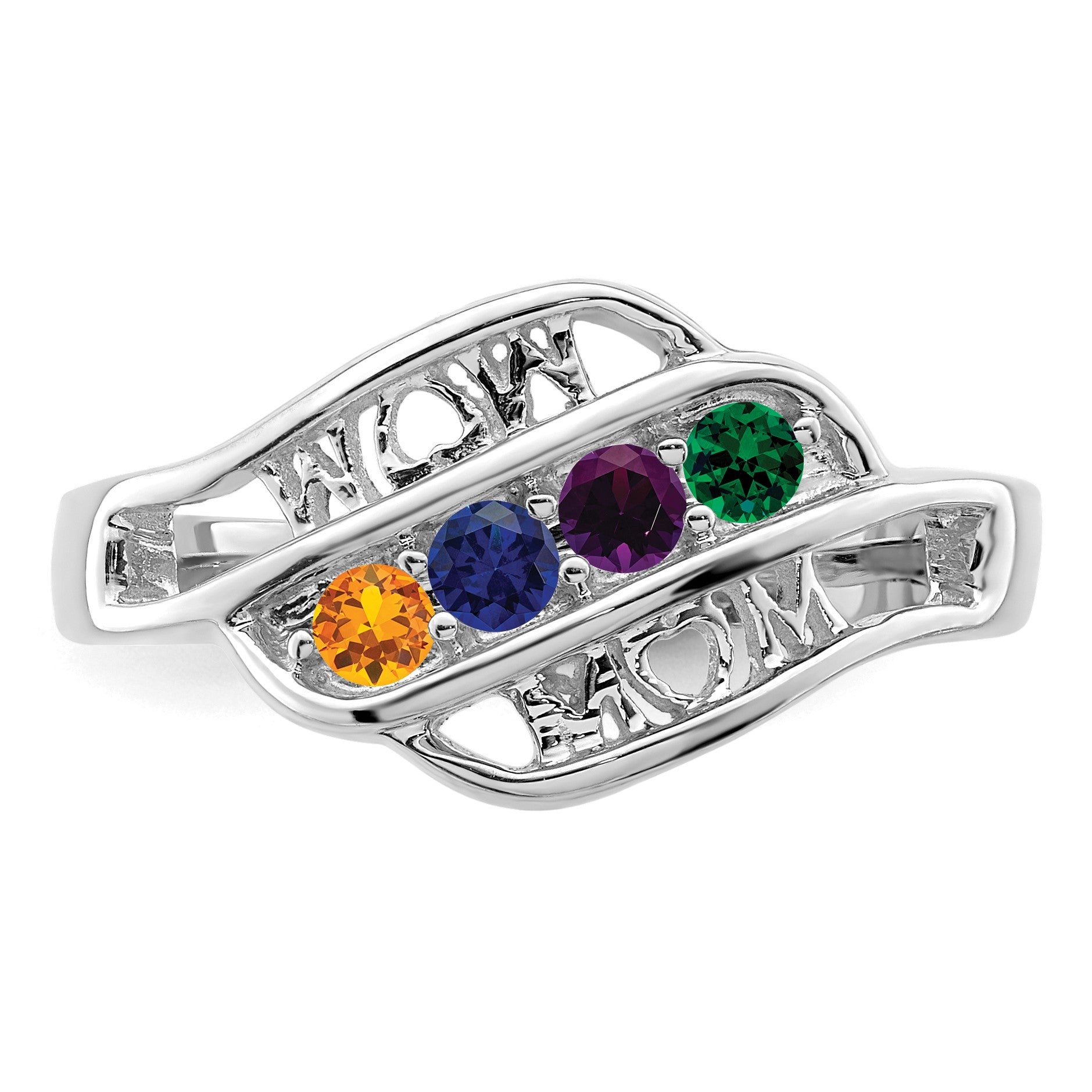 14k White Gold Family Jewelry Ring Mounting
