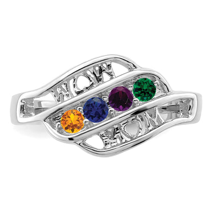 Sterling Silver Rhodium-plated Family Jewelry Mounting
