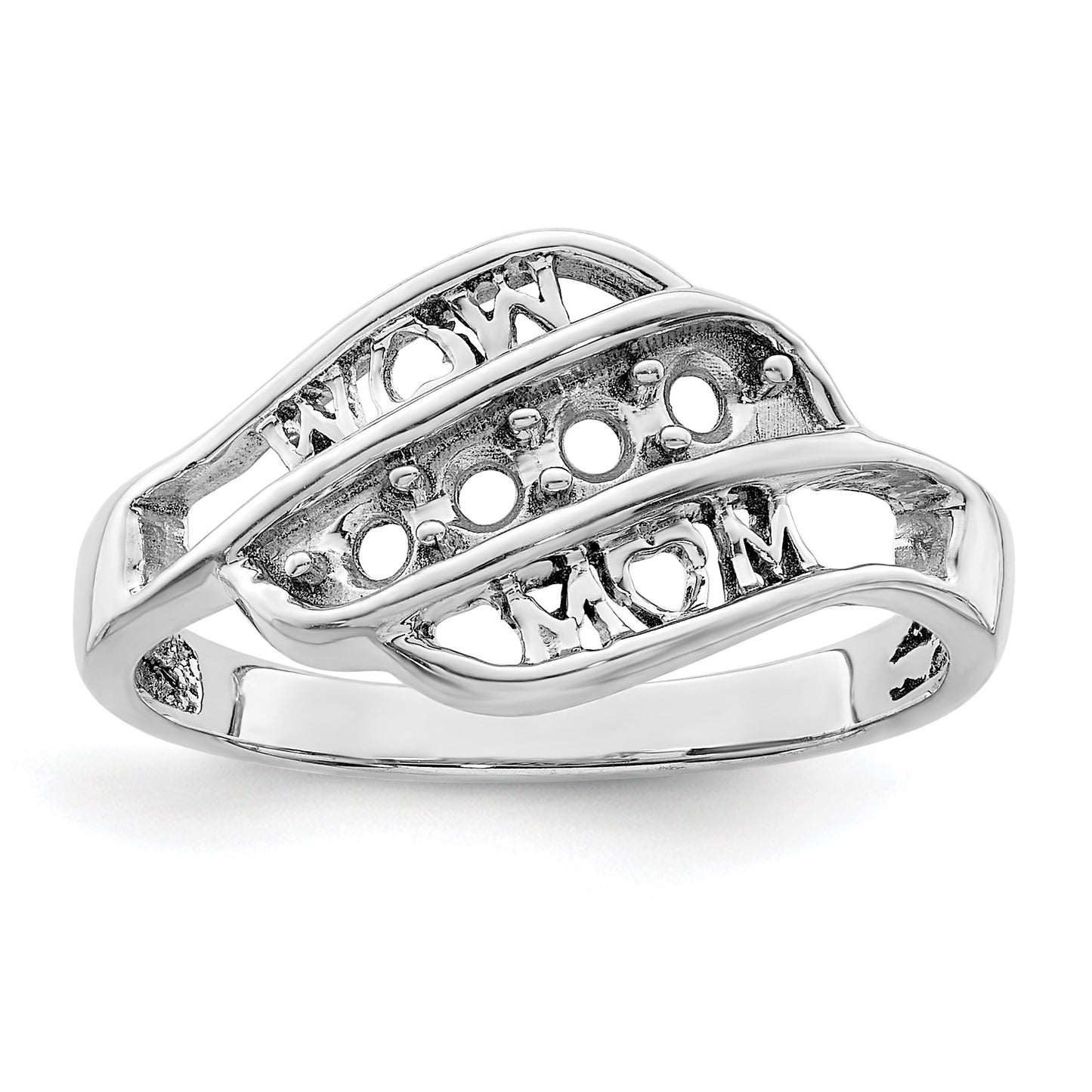 Sterling Silver Rhodium-plated Family Jewelry Mounting