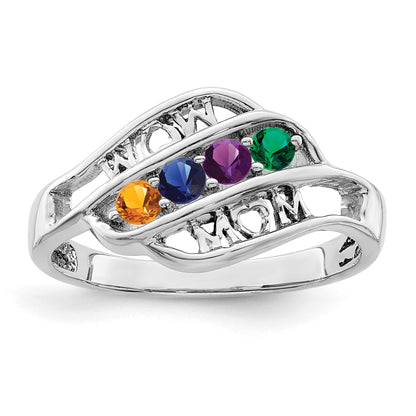 Sterling Silver Rhodium-plated Family Jewelry Mounting