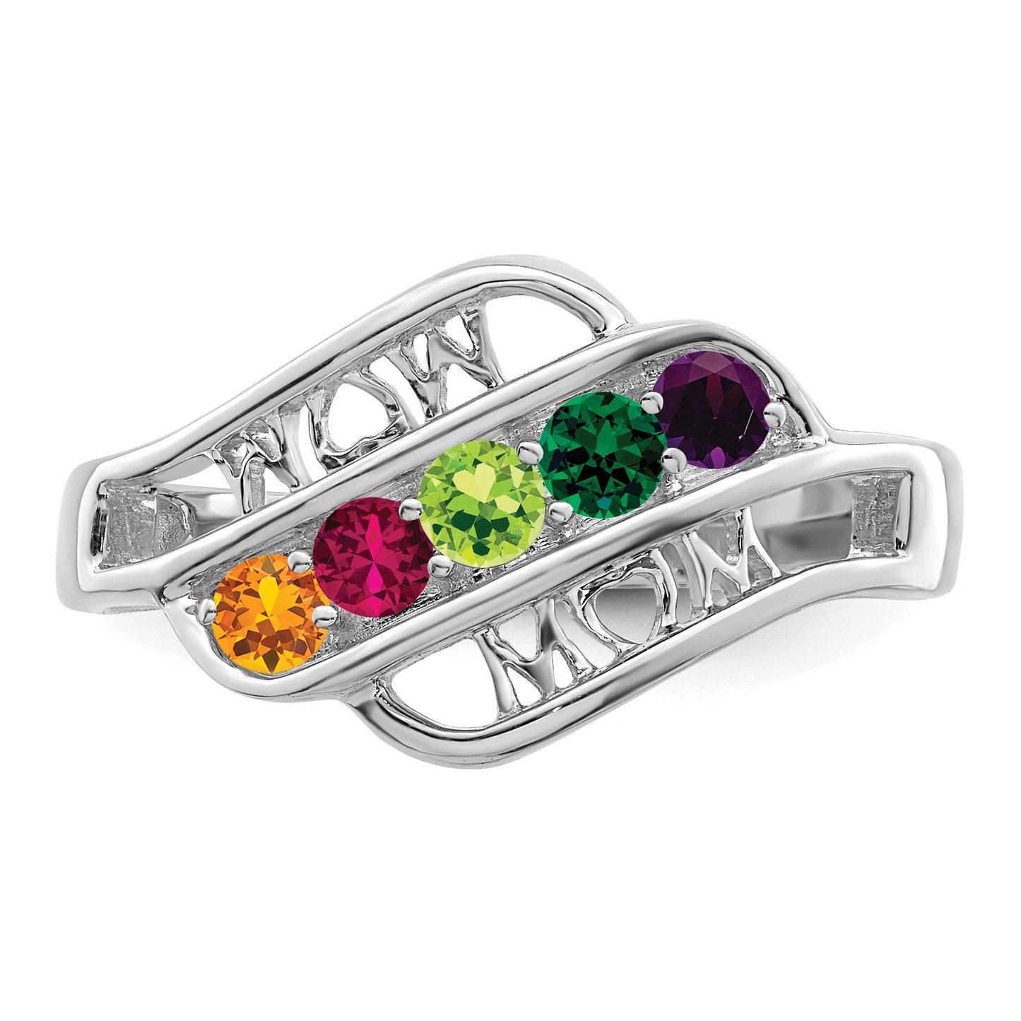 Sterling Silver Rhodium-plated Family Jewelry Mounting