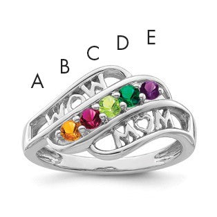Sterling Silver Rhodium-plated Family Jewelry Mounting