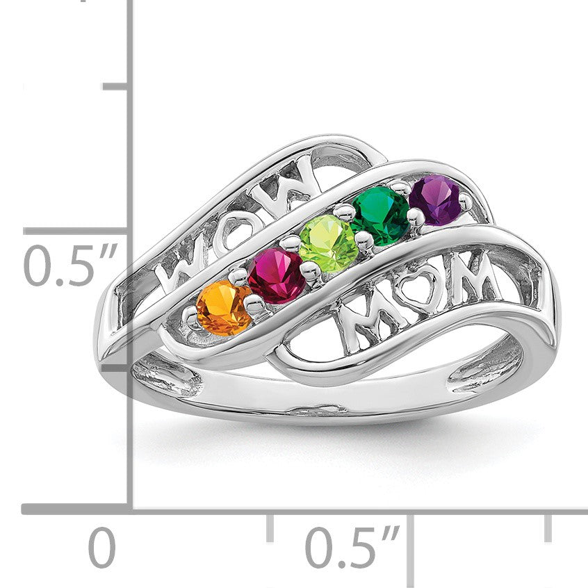 Sterling Silver Rhodium-plated Family Jewelry Mounting