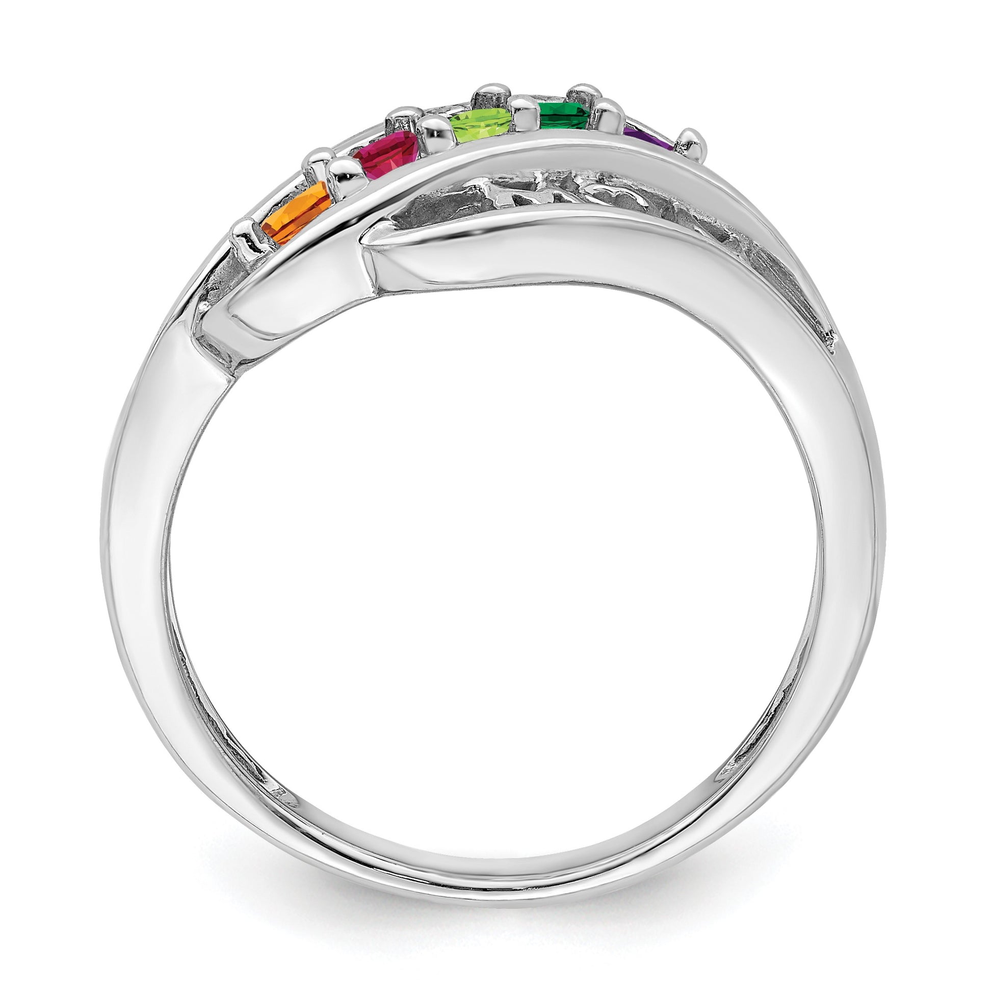 Sterling Silver Rhodium-plated Family Jewelry Mounting