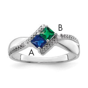Sterling Silver Rhodium-plated Family Jewelry Mounting