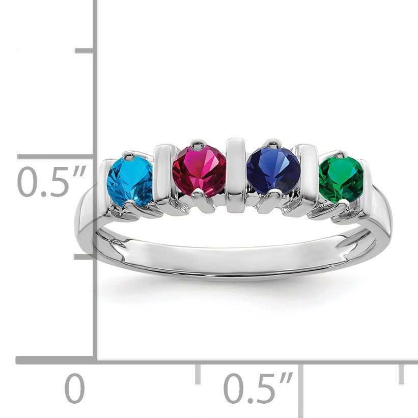 Sterling Silver Rhodium-plated Family Jewelry Mounting